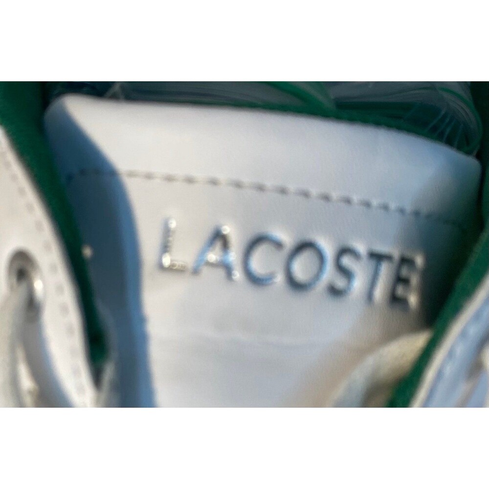 Lacoste Hydez Men’s Sneakers Size 11 White Leather Green Low Top Shoes - Picture 7 of 9
